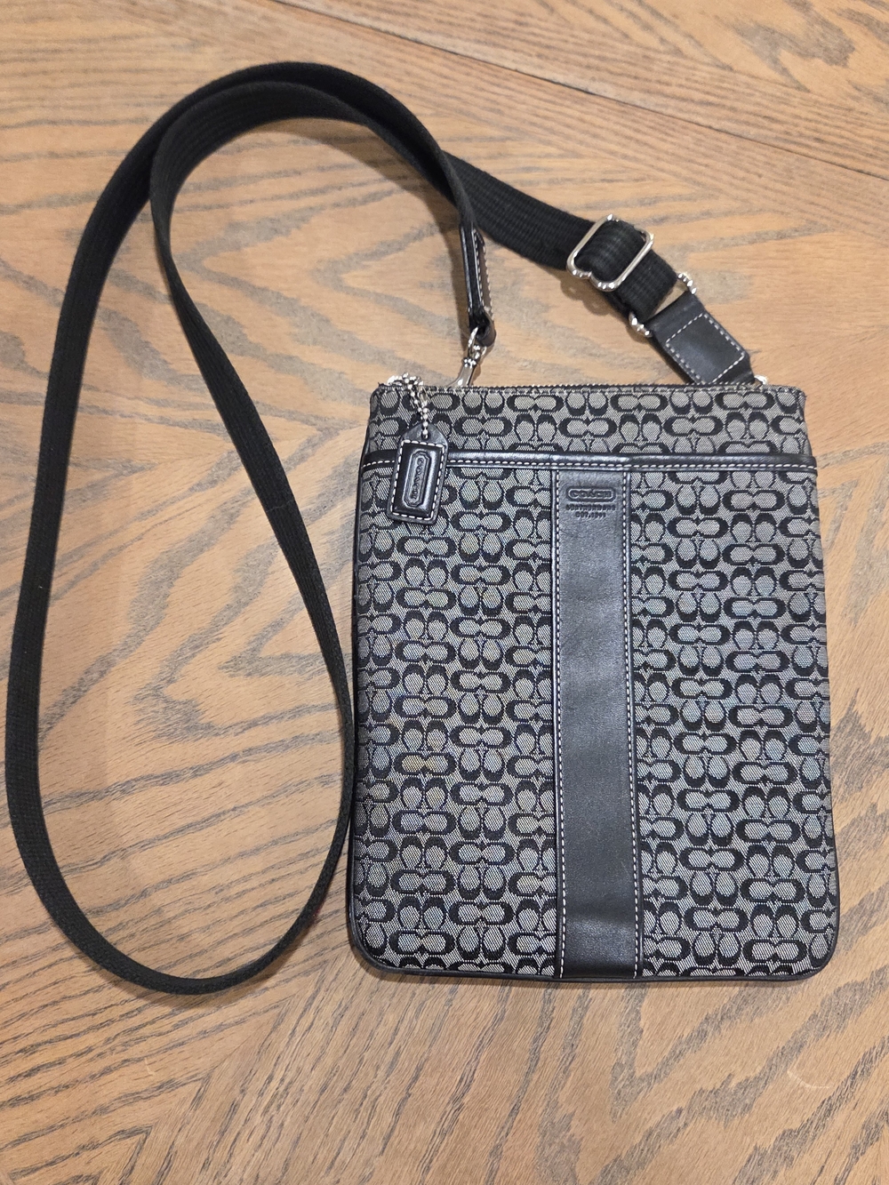 Coach Signarure Swingpack Crossbody Bag Small Jacquard Y2K Vintage Striped